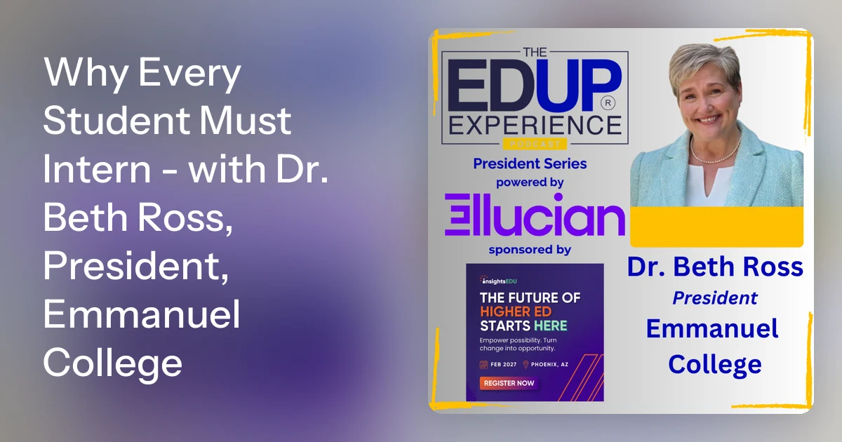 Dr. Beth Ross on Emmanuel College Internships | EdUp