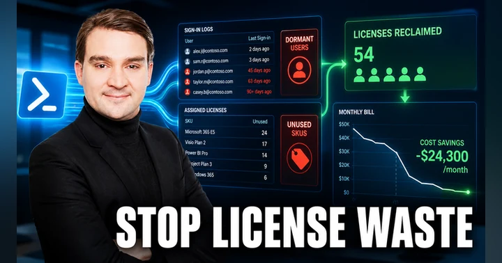 image for Stop Wasting Money: How to Automate Microsoft 365 License Optimization with PowerShell