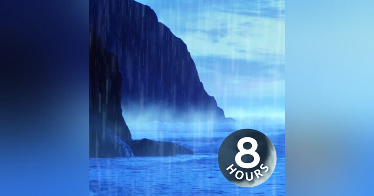 Rain Sounds for Sleeping, Studying or Focus with Ocean Waves White Noise (8 Hours)