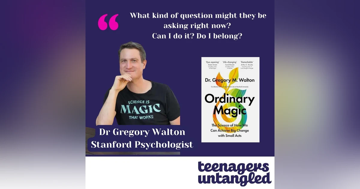 Stop a downward spiral before it happens with Dr Greg Walton 'One of psychology's greatest'.