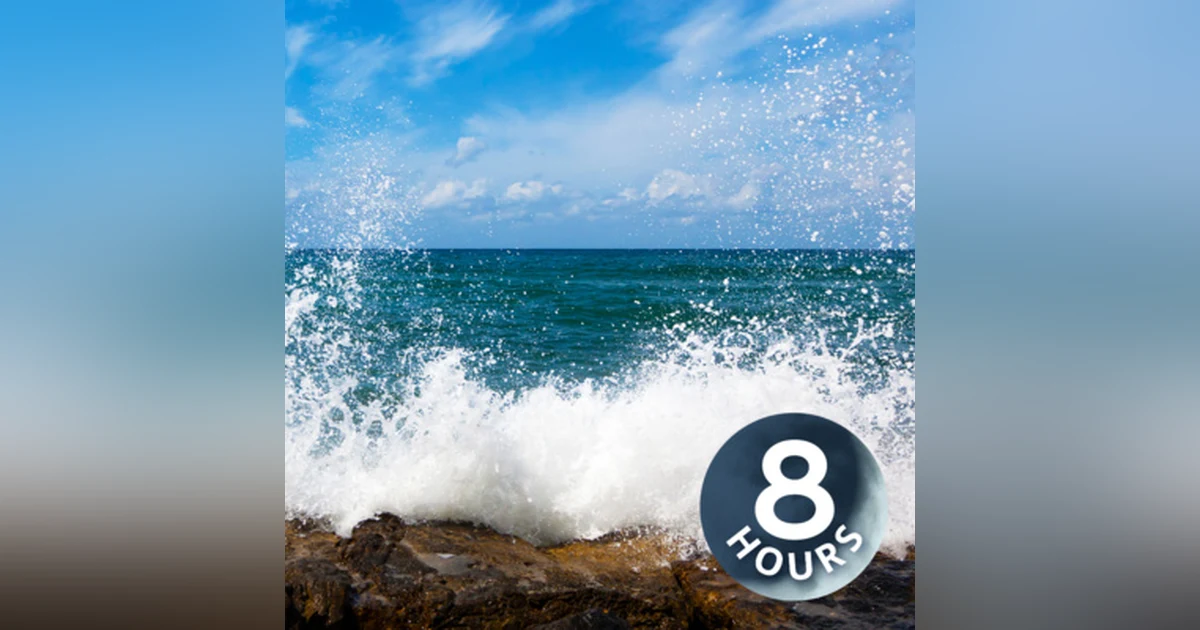Water Sounds for Relaxation or Focus | Sound of Waves Crashing on Rocky Beach 8 Hours