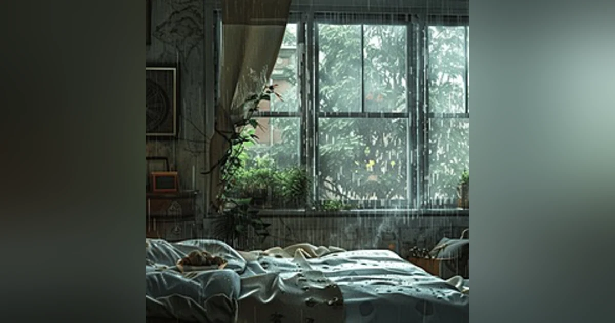 Sonido de lluvia y viento (fuertes) para dormir.