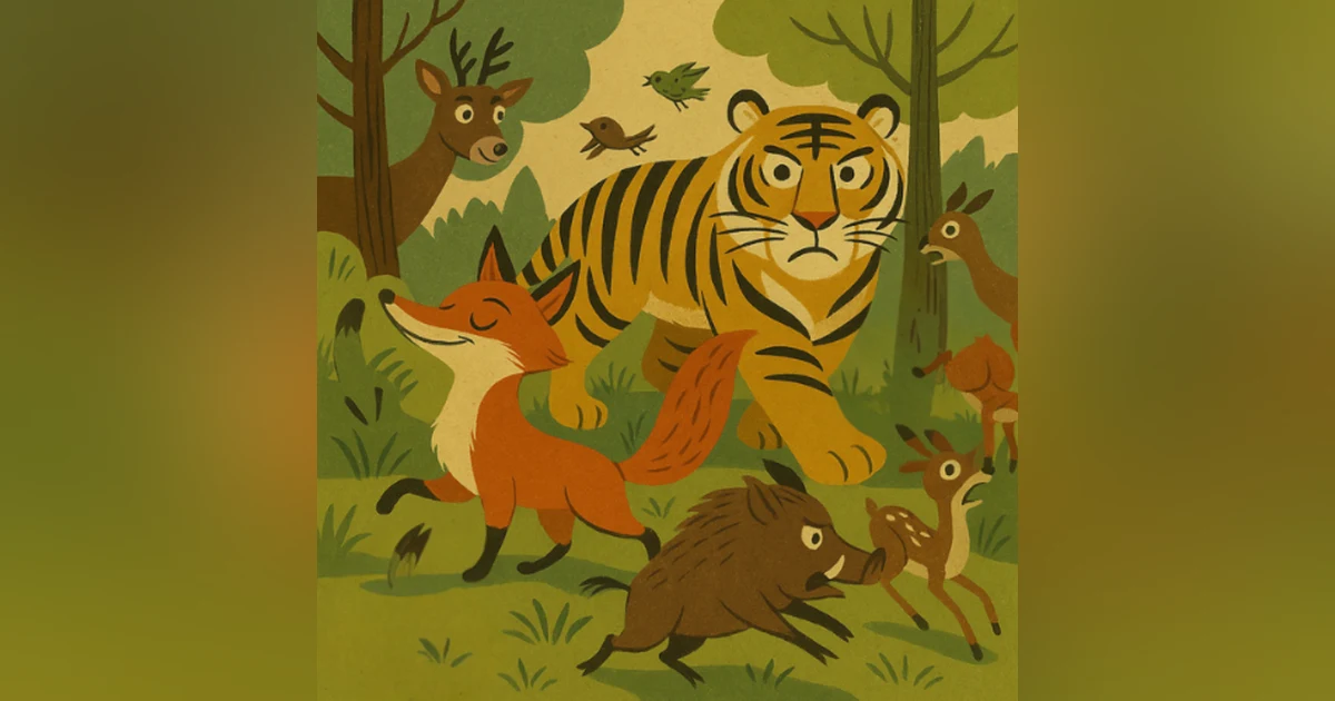 狐假虎威- 中英文雙語睡前故事 - The Fox and Tiger's Shadow - Bedtime Story in Mandarin Chinese and English