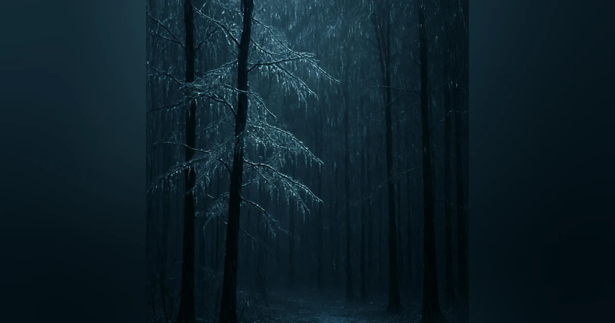 Icy Rain | 1 Hours of ice rain falling in a dark forest