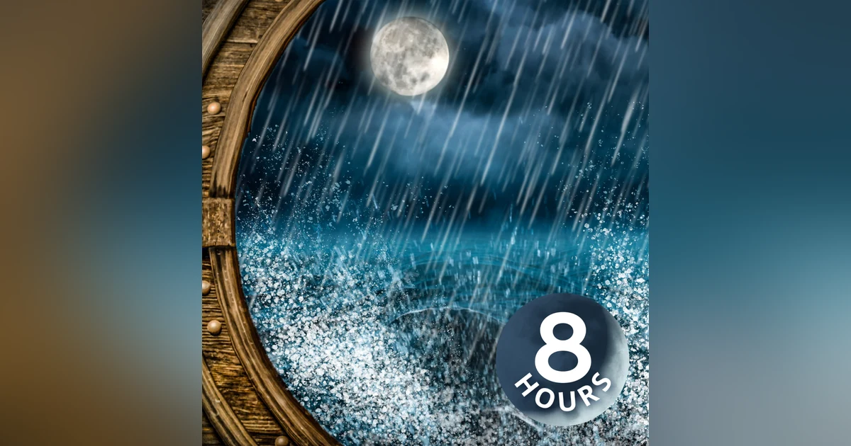 Rain & Stormy Ocean Sounds Aboard Wooden Ship | 8 Hours