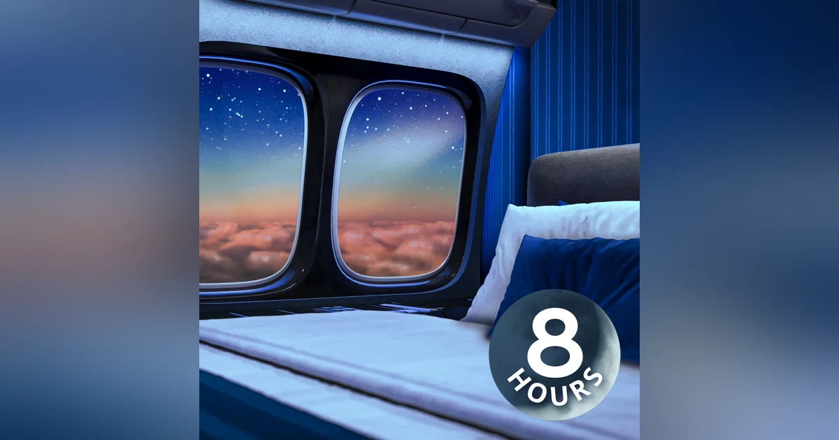 Private Jet Nighttime Experience | 8 Hour Airplane White Noise to Sleep