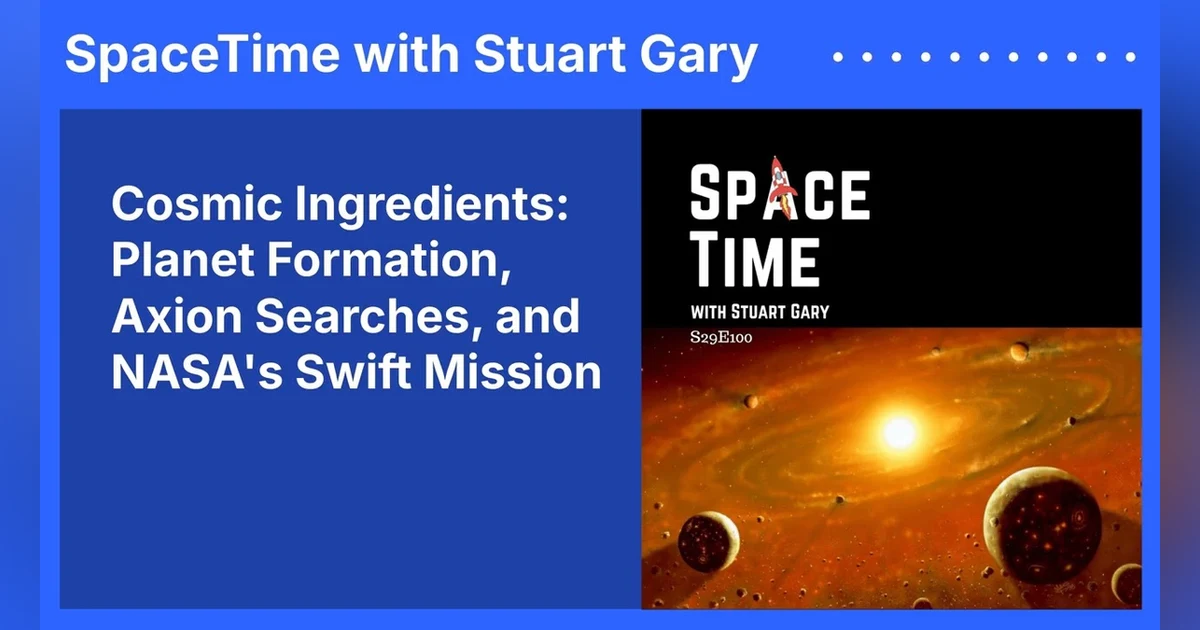 Cosmic Ingredients: Planet Formation, Axion Searches, and NASA’s Swift Mission