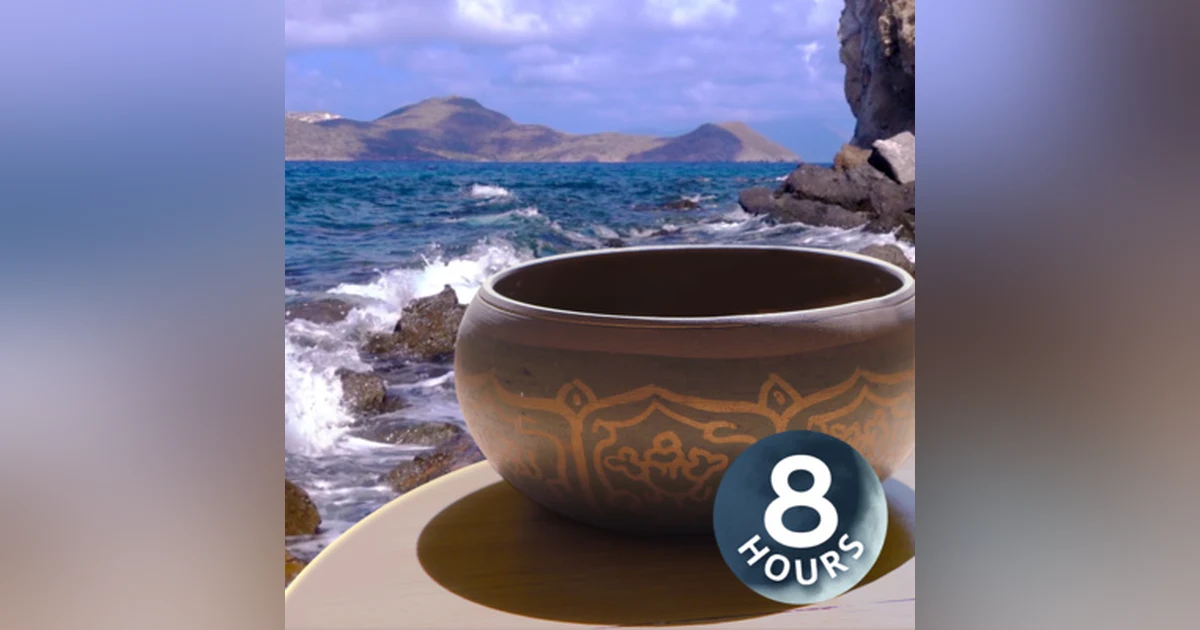 Tibetan Bowls + Ocean Waves 8 Hours | Music for Sleep, Studying, Meditation | White Noise
