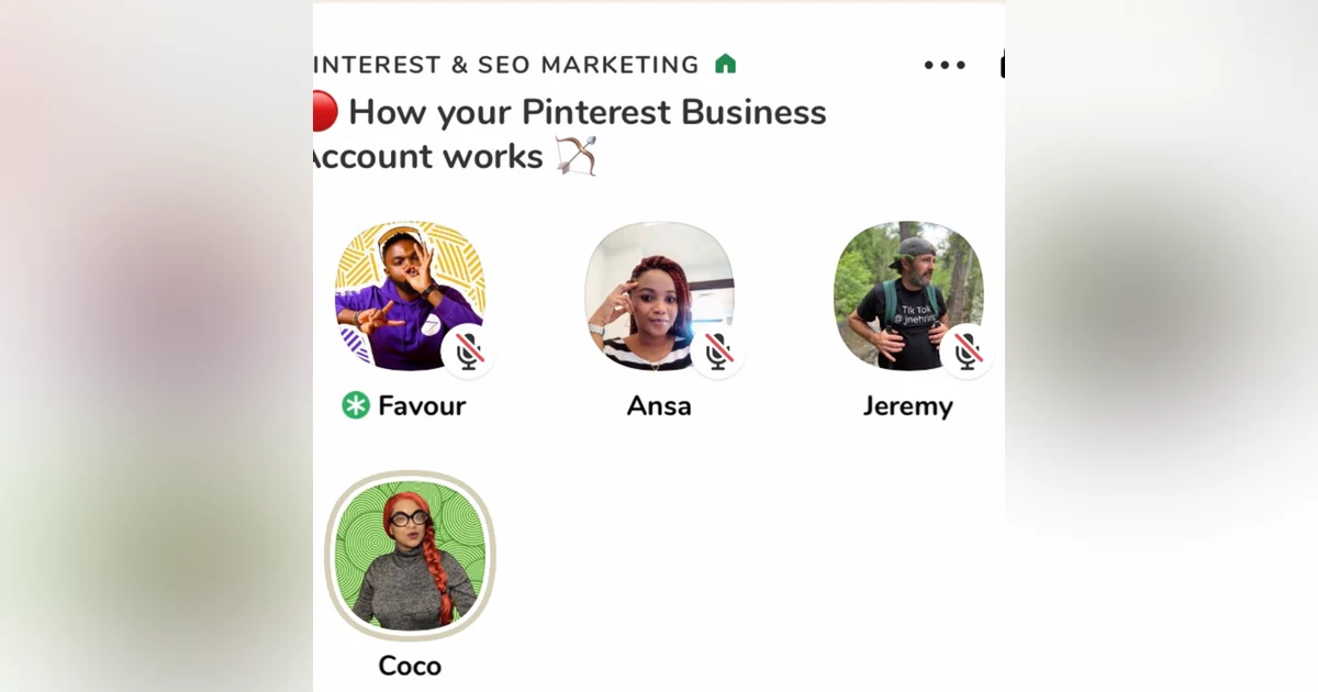 Clubhouse Room: 🔴 How your Pinterest Business Account works 🏹