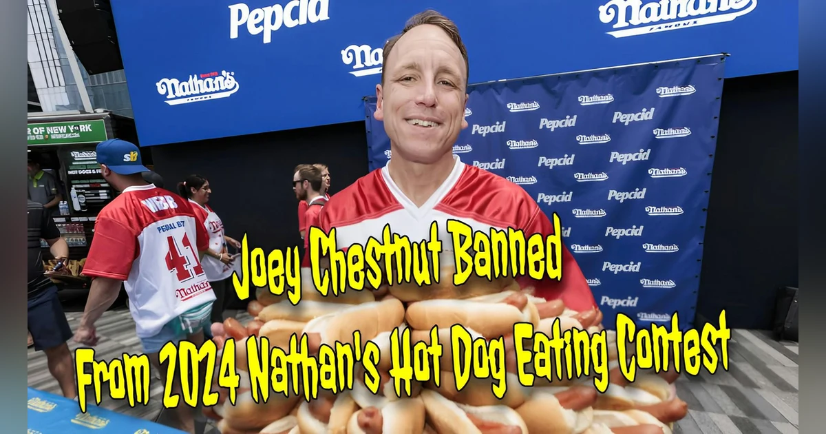 Joey Chestnut Banned From 2024 Nathan's Hot Dog Eating Contest