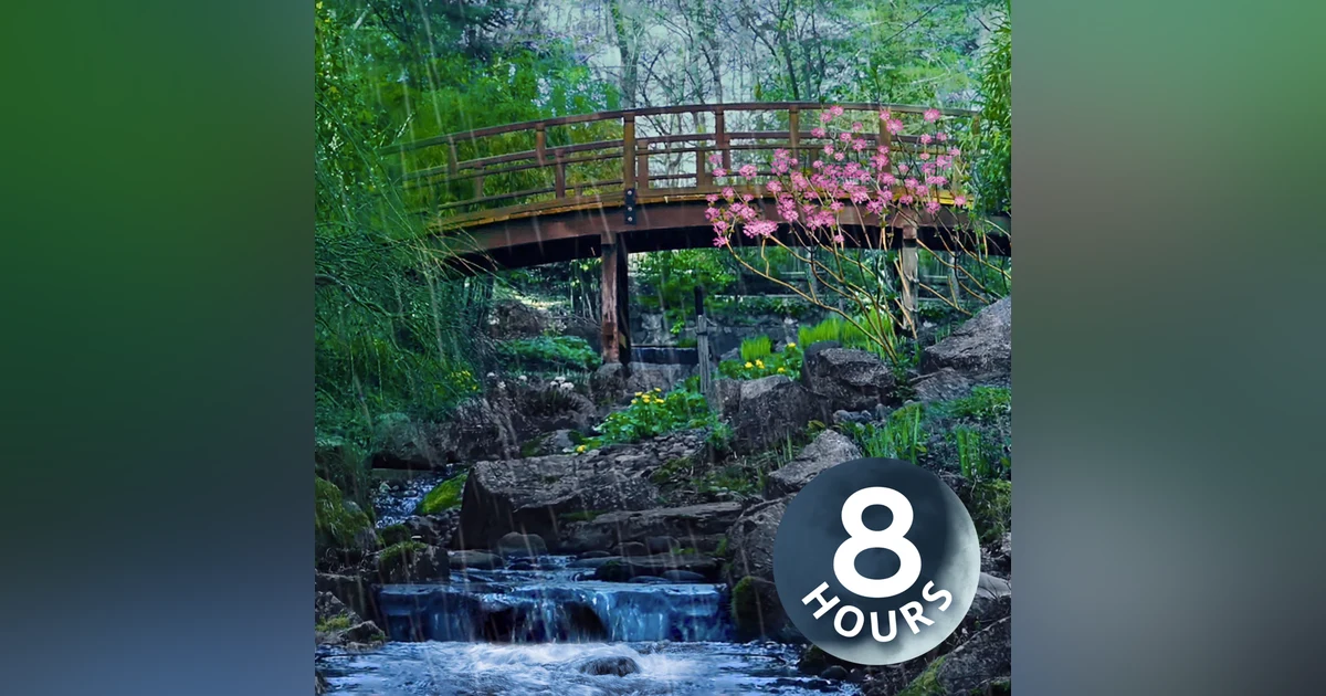 Rainstorm & Water Sounds in Serene Japanese Garden | Relaxing White Noise