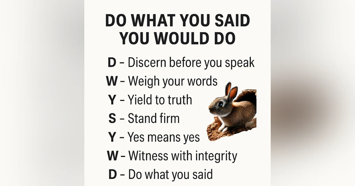DWYSYWD - Integrity