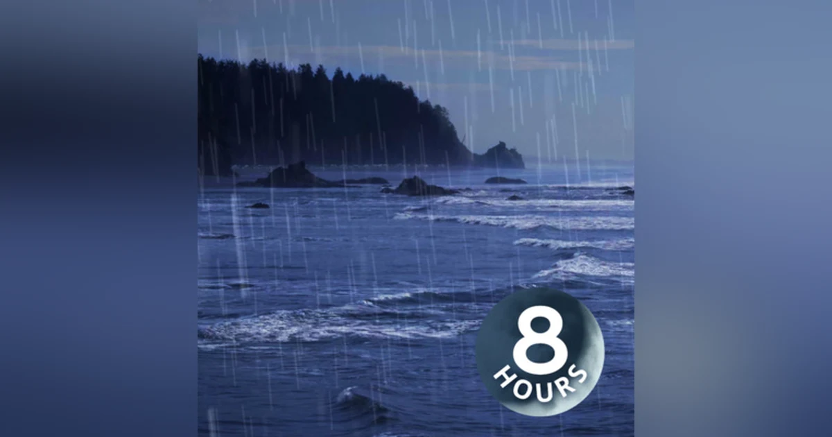 Ocean Waves and Gentle Rain 8 Hours I Relaxing Water Sounds for Sleep