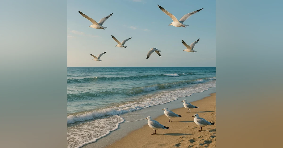 Beach Ambience with Seagulls | Peaceful Ocean Sounds for Sleep