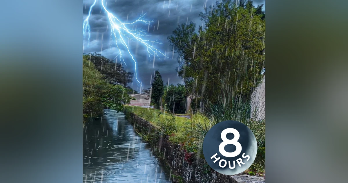 Thunderstorm & Rain in French Village | Sleep, Relax, Study 8 Hours