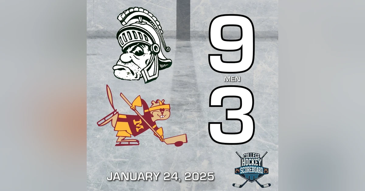 No. 2 Michigan State puts a 9 spot on No. 3 Minnesota; Duluth men beat No. 5 Denver; St. Thomas women sweep Duluth women - CHS 1-24-25