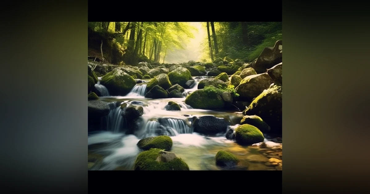 Calming Water Stream and Rock  Small Waterfall and River (8 hours) White Noise for sleeping