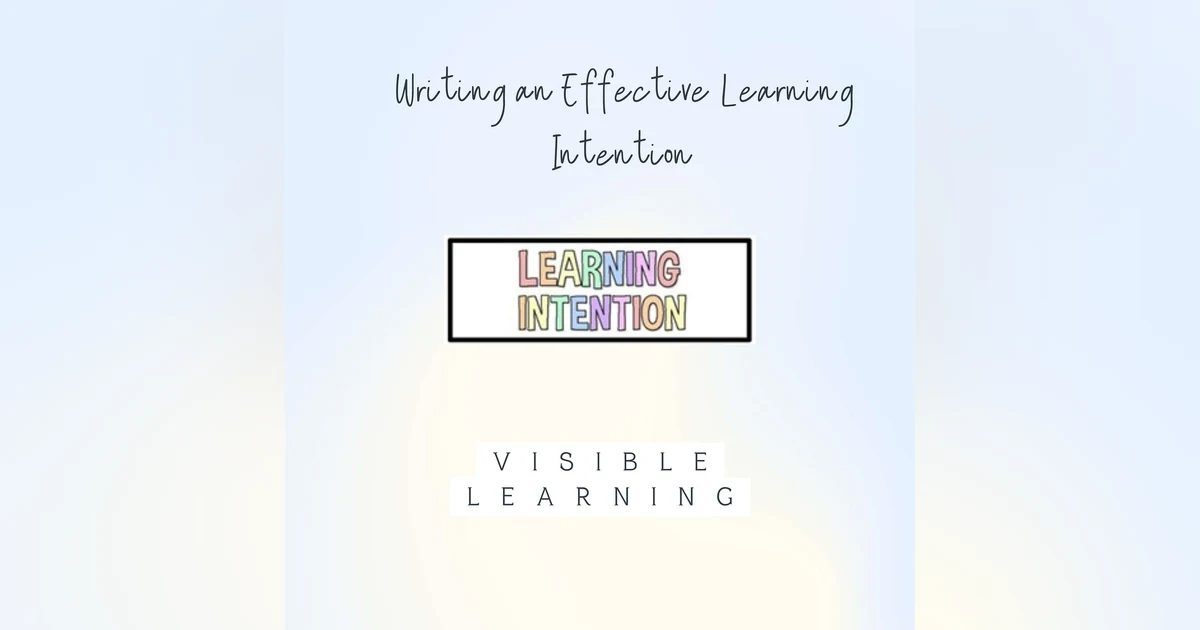 Writing an Effective Learning Intention