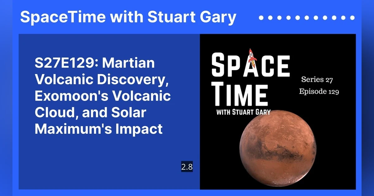 S27E129: Martian Volcanic Discovery, Exomoon’s Volcanic Cloud, and Solar Maximum’s Impact