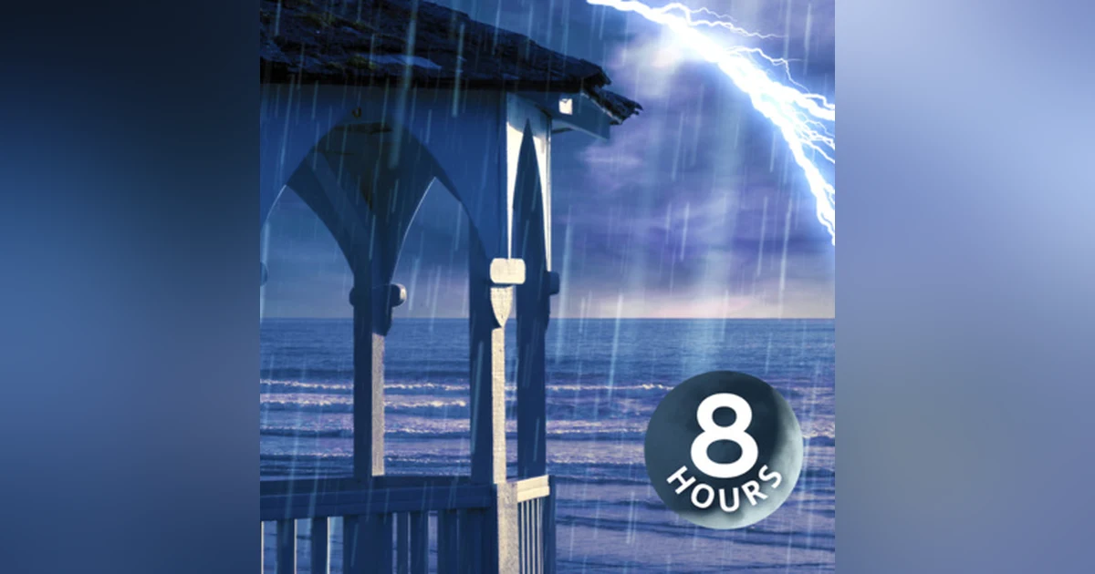 Thunderstorm Rain Sounds with Ocean Waves 8 Hours I White Noise for Sleeping, Studying or Stress Relief