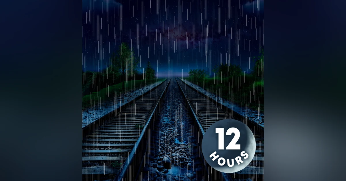 12 Hour Relaxing Rain & Thunder with Distant Train Sounds for Sleep