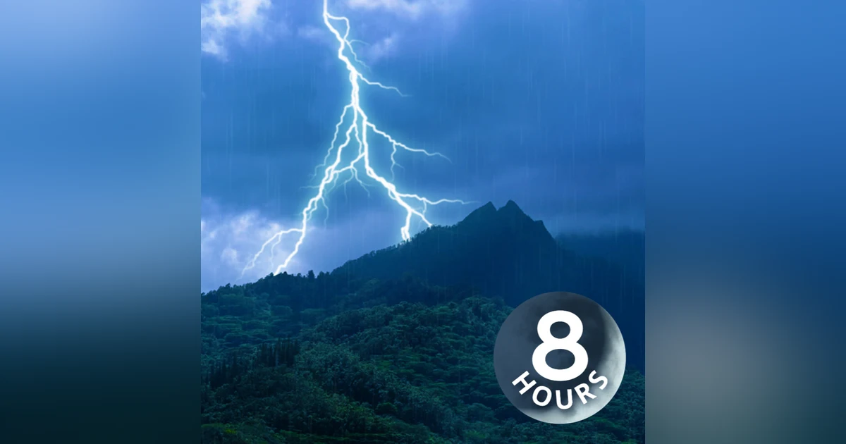 Heavy Rain + Rolling Thunder | Soothing Thunderstorm Ambience in the Mountains 8 Hours