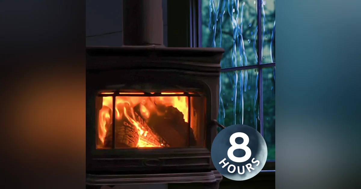 Rain Sounds for Sleeping with Crackling Fire | Rainstorm Noises and Fireplace Ambience 8 Hours