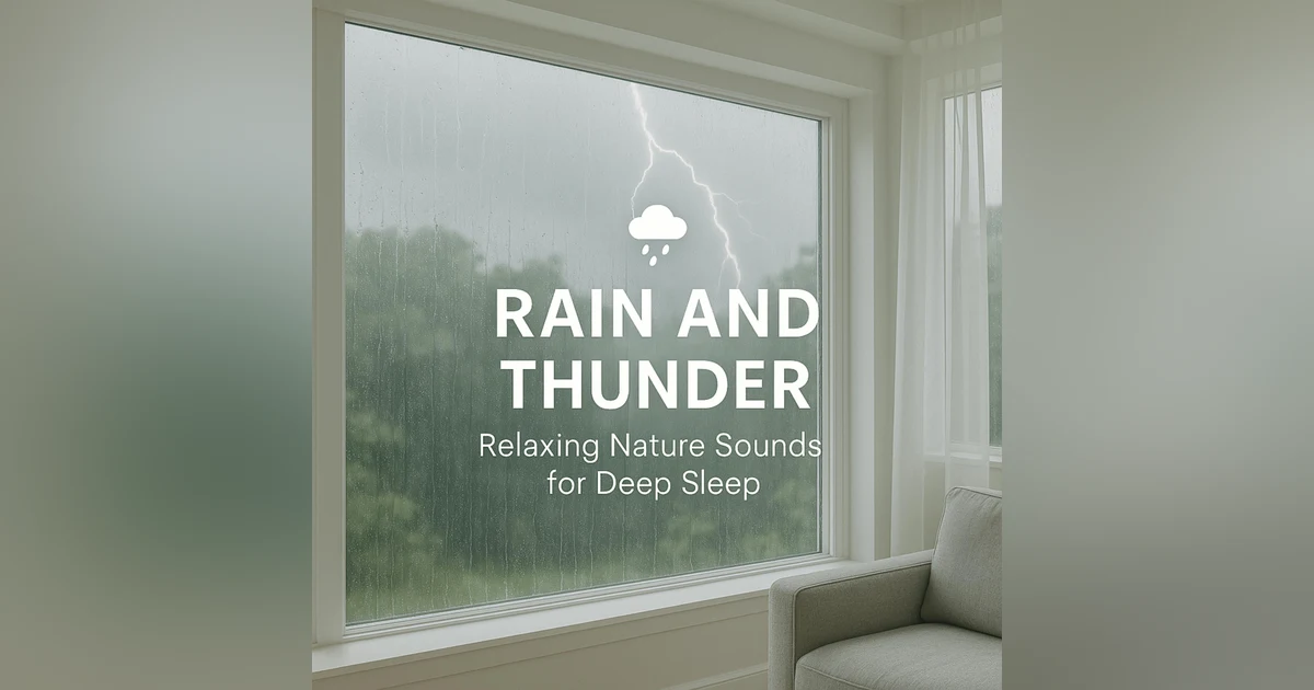 Light Spacious Rain And Thunder | Calming Ambient Sound for Meditation