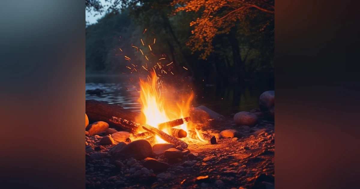 Campfire Ambience with Crickets, Night Nature Sounds, and Light Water Splashing for Sleep, Meditation, and Stress Relief: 4 Hours of Relaxing Sounds