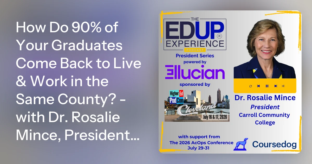 How Do 90% of Your Graduates Come Back to Live & Work in the Sam…