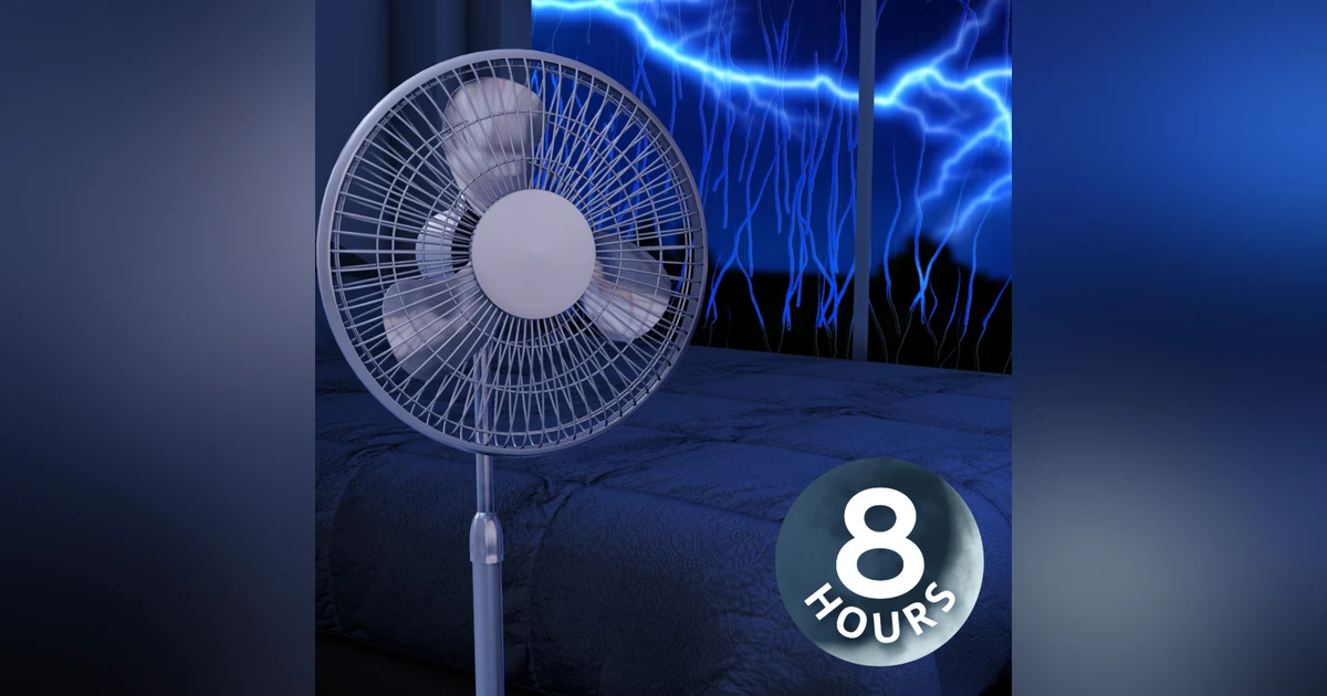 Fan White Noise with Thunderstorm Sounds for Sleeping 8 Hours