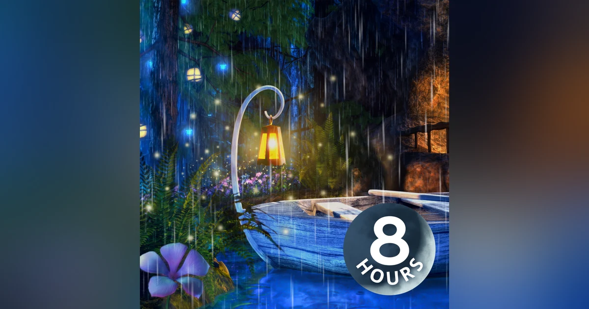 Sleep to Rain & Water Sounds in Enchanted Forest | 8 Hour Nature White Noise