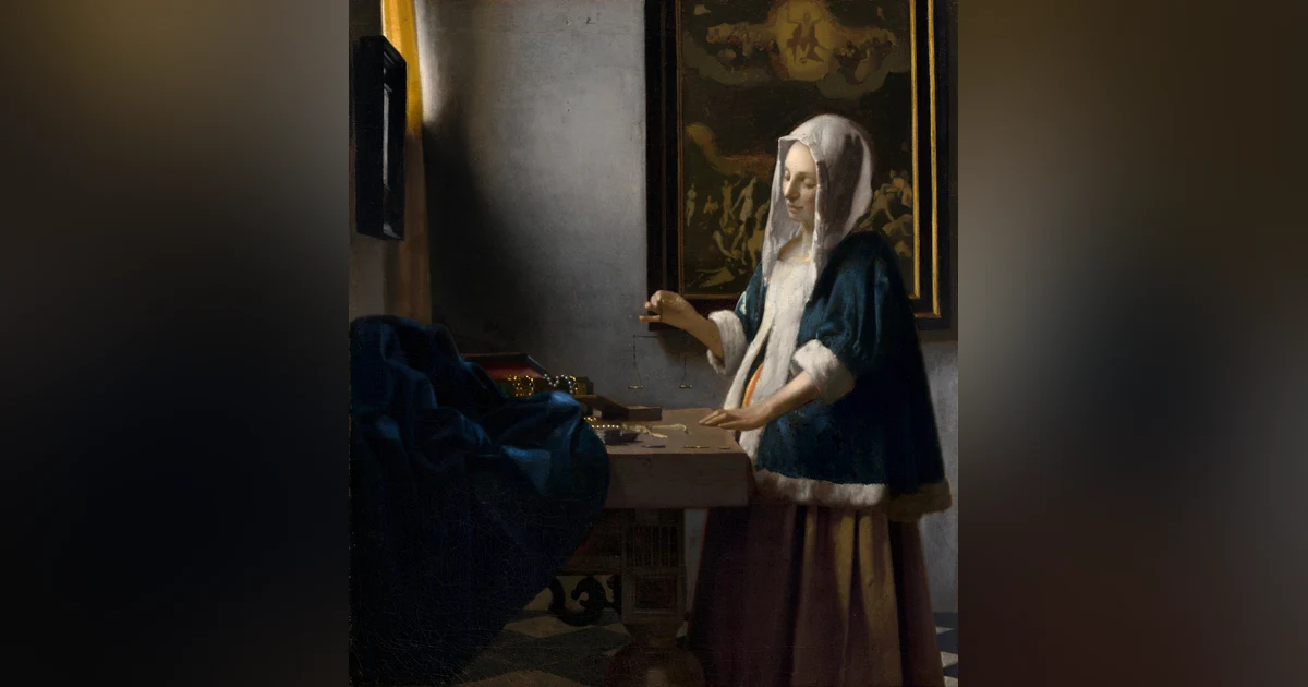 Woman Holding a Balance by Johannes Vermeer