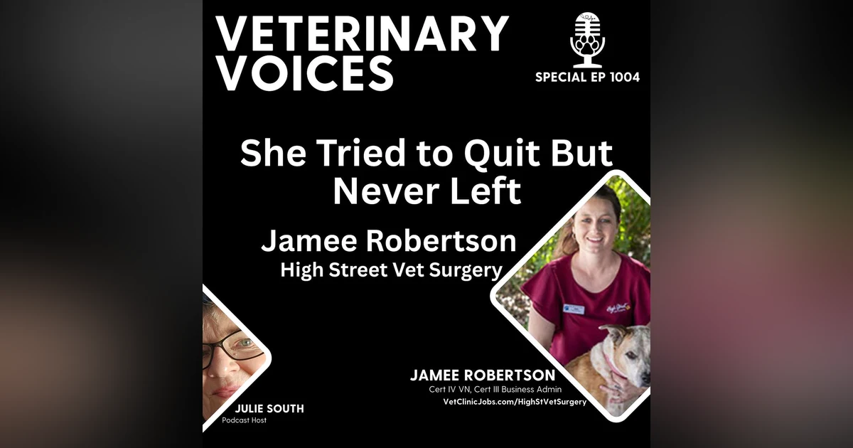 High Street Vet Surgery - She Tried to Quit But Never Left - Julie chats with Jamee - ep.1004