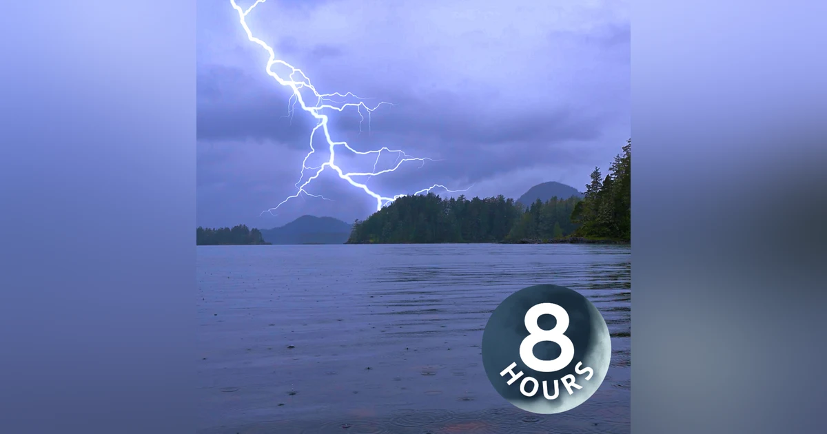 Rain Sounds on Lake with Distant Thunder 8 Hours | Thunderstorm & Water Sounds