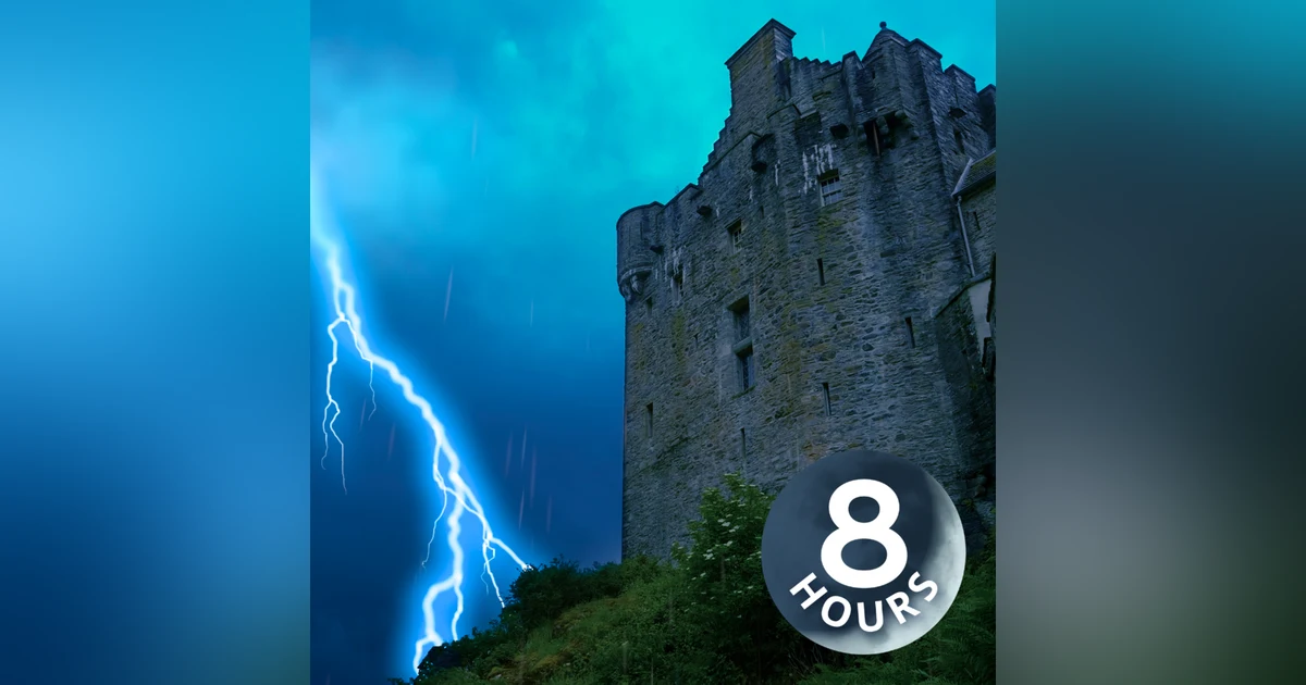 Rain on Castle with Thunder and Lightning 8 Hours | Rainstorm White Noise for Sleeping or Studying