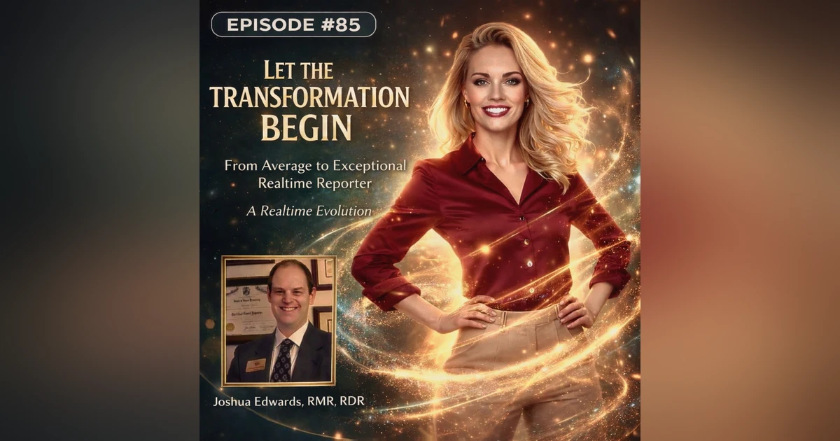 #85 - Transforming from Average to Exceptional High-Stakes Realtime Reporter: Session 1 with Joshua Edwards, RMR, RDR