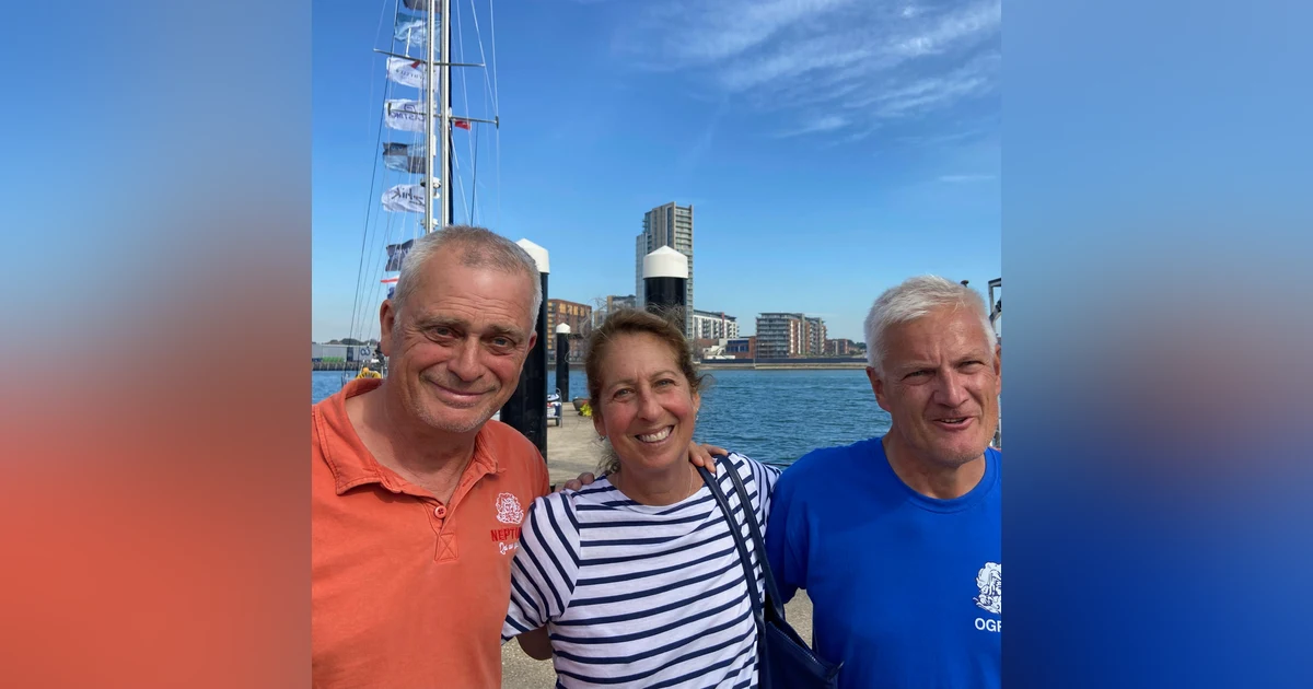 Ocean Global Race. Neptune arrives in Cape Town South Africa. Talking with Skipper Tann Raffray and Amy Bridge.