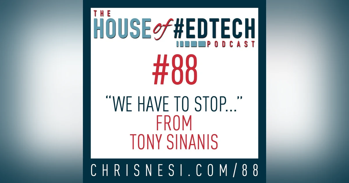 "We Have To Stop..." From Tony Sinanis - HoET088