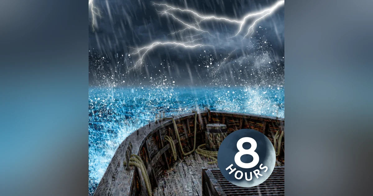 Rain, Thunder, and Stormy Ocean Sounds on Wooden Ship | 8 Hour Sleep Ambience