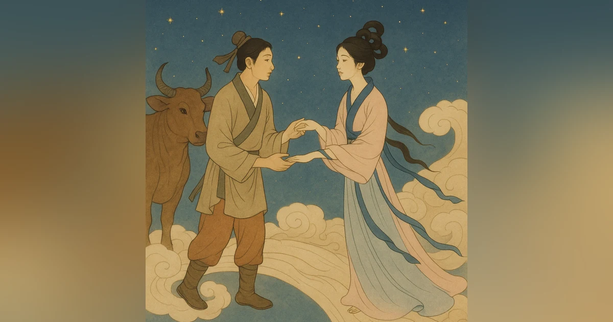 牛郎織女 | The Cowherd and the Weaver Girl | 中英文雙語故事 | Learn Chinese & English Through Bedtime Story